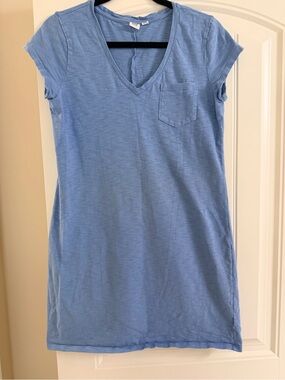 GAP Light Blue V-Neck Tee Dress/ 100% Cotton